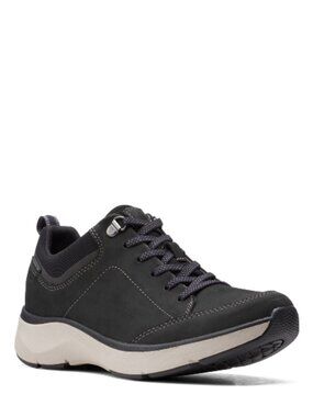 Clarks Leather Wave 2.0 with Wavewalk Soles Black Hiking Shoes